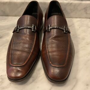 Salvatore Ferragamo Men’s Loafers—Brown Leather with Bit detail Size 11